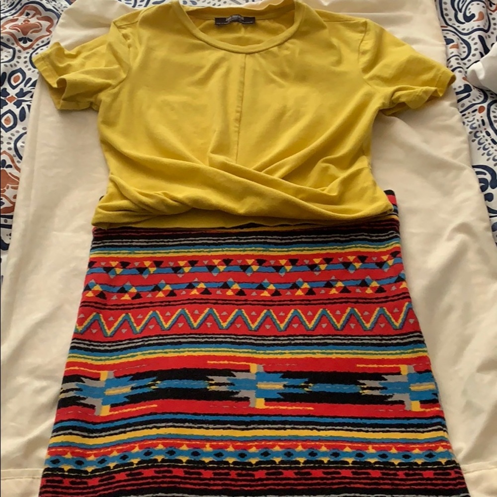 Forever 21 Skirt and Zara crop top